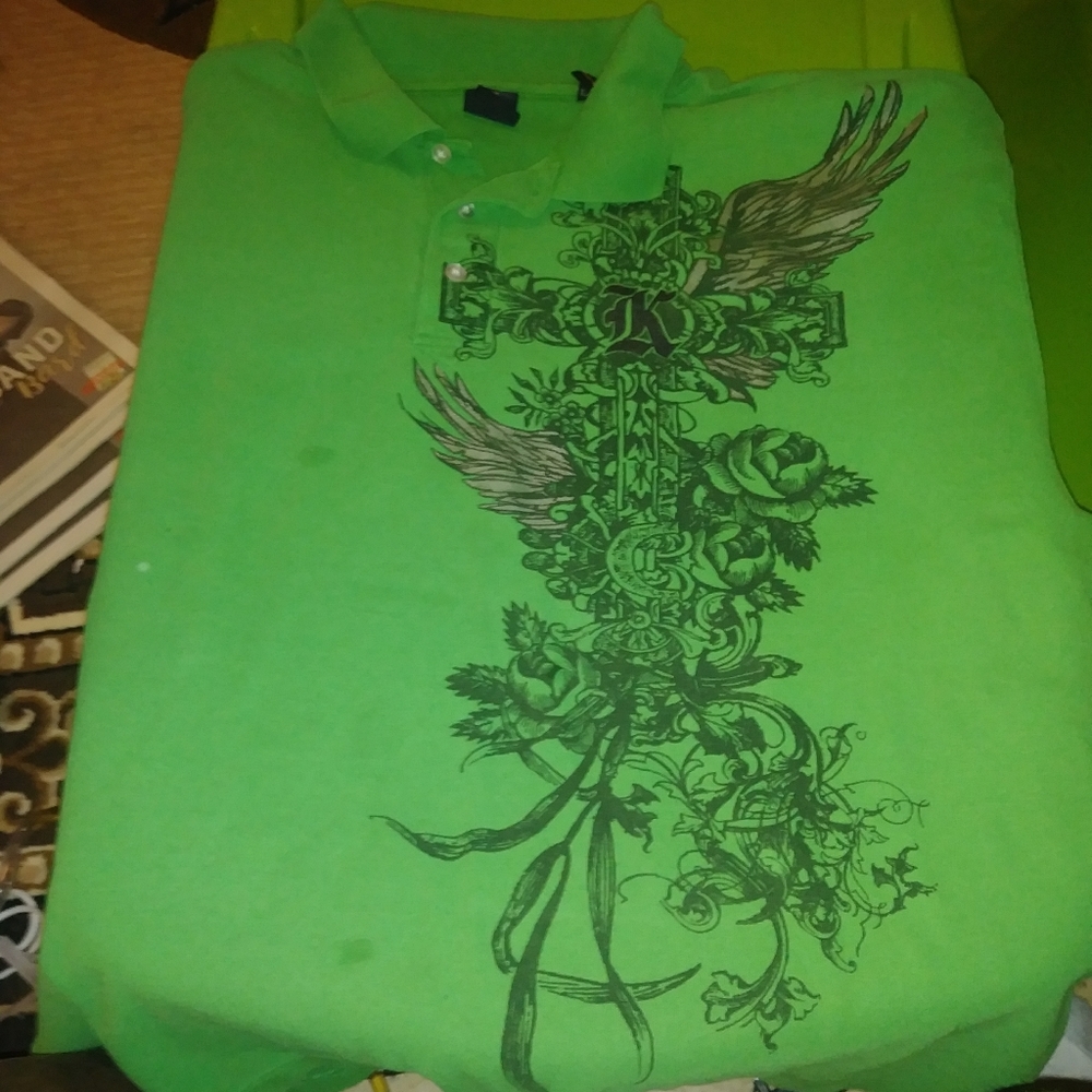Green polo shirt